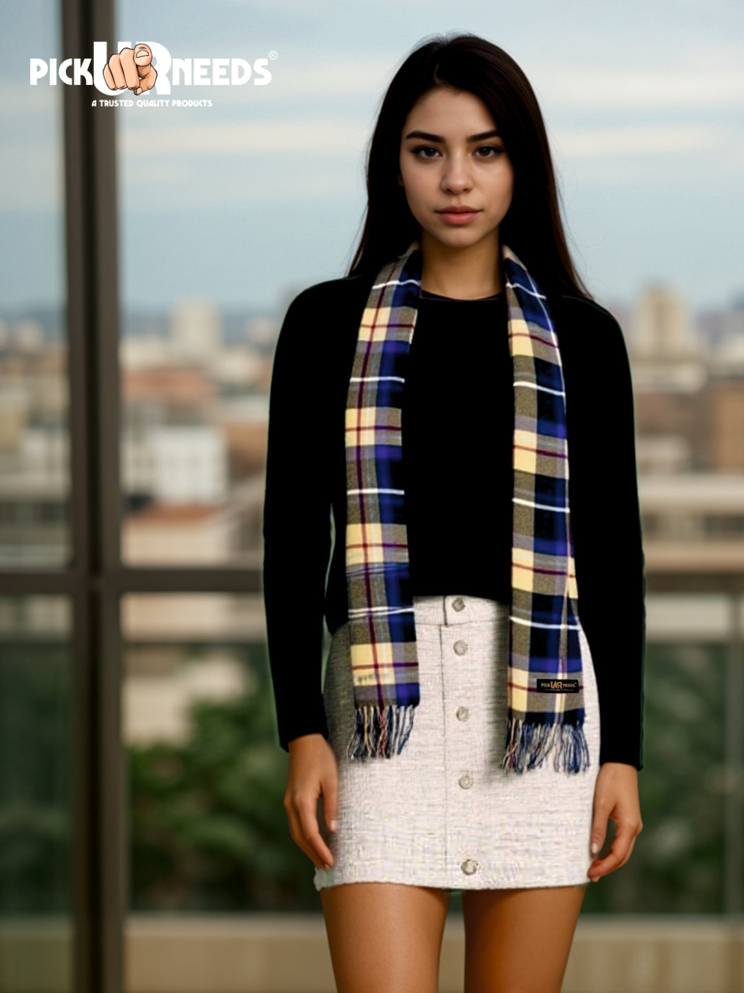 Pick Ur Needs Pure Cashmere Womens Winter Stylish Muffler Warm, Soft and Trendy Scarves for Cold W